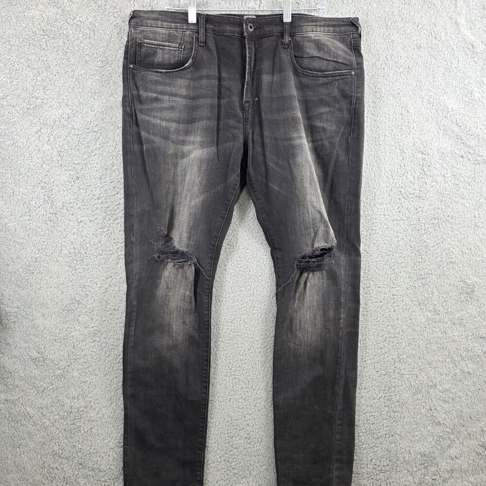 PRPS Men's Stretch Distressed Jeans Size 38x36 Black E00P209FS